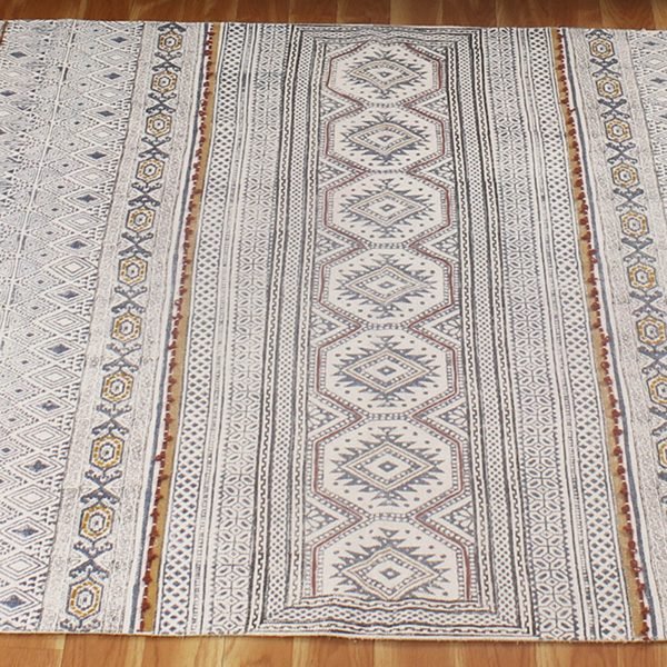 Cotton Multicolor Handmade Bedroom Carpet - Image 3