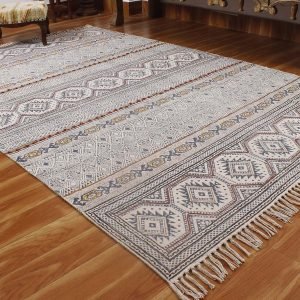 Cotton Multicolor Handmade Bedroom Carpet
