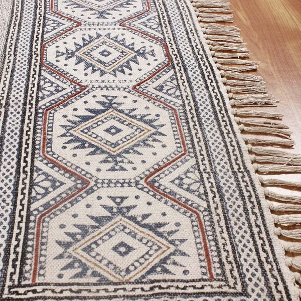 Cotton Multicolor Handmade Bedroom Carpet - Image 5