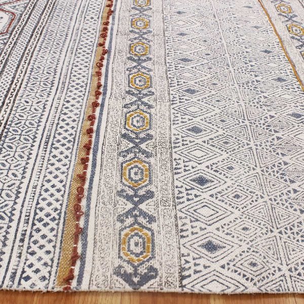 Cotton Multicolor Handmade Bedroom Carpet - Image 7