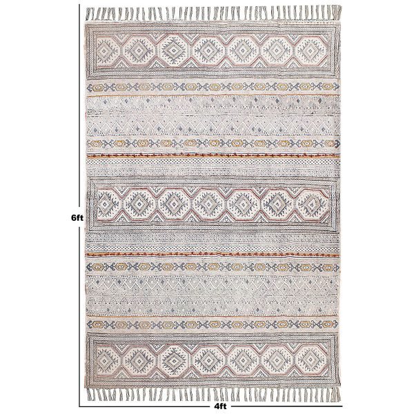 Cotton Multicolor Handmade Bedroom Carpet - Image 8