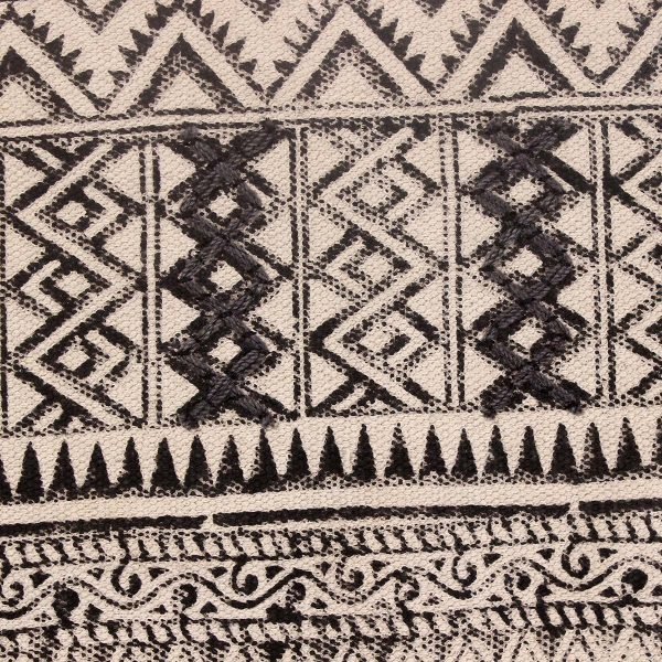 Handmade Cotton Gray Geometric Home Decor Carpet - Image 6