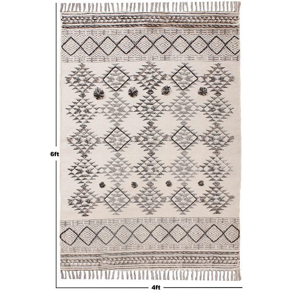 Handmade Geometric Cotton Living Room Rug - Image 8