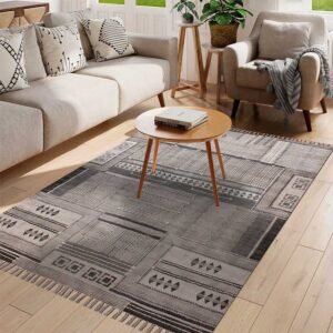 Handmade Grey Cotton Living Area Rugs