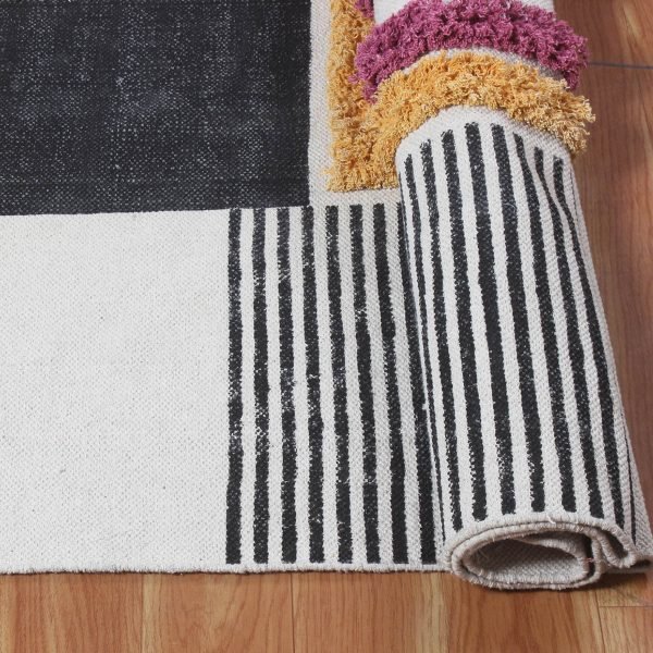Geometric Brown Cotton Outdoor Yoga Mat Rug - Image 5