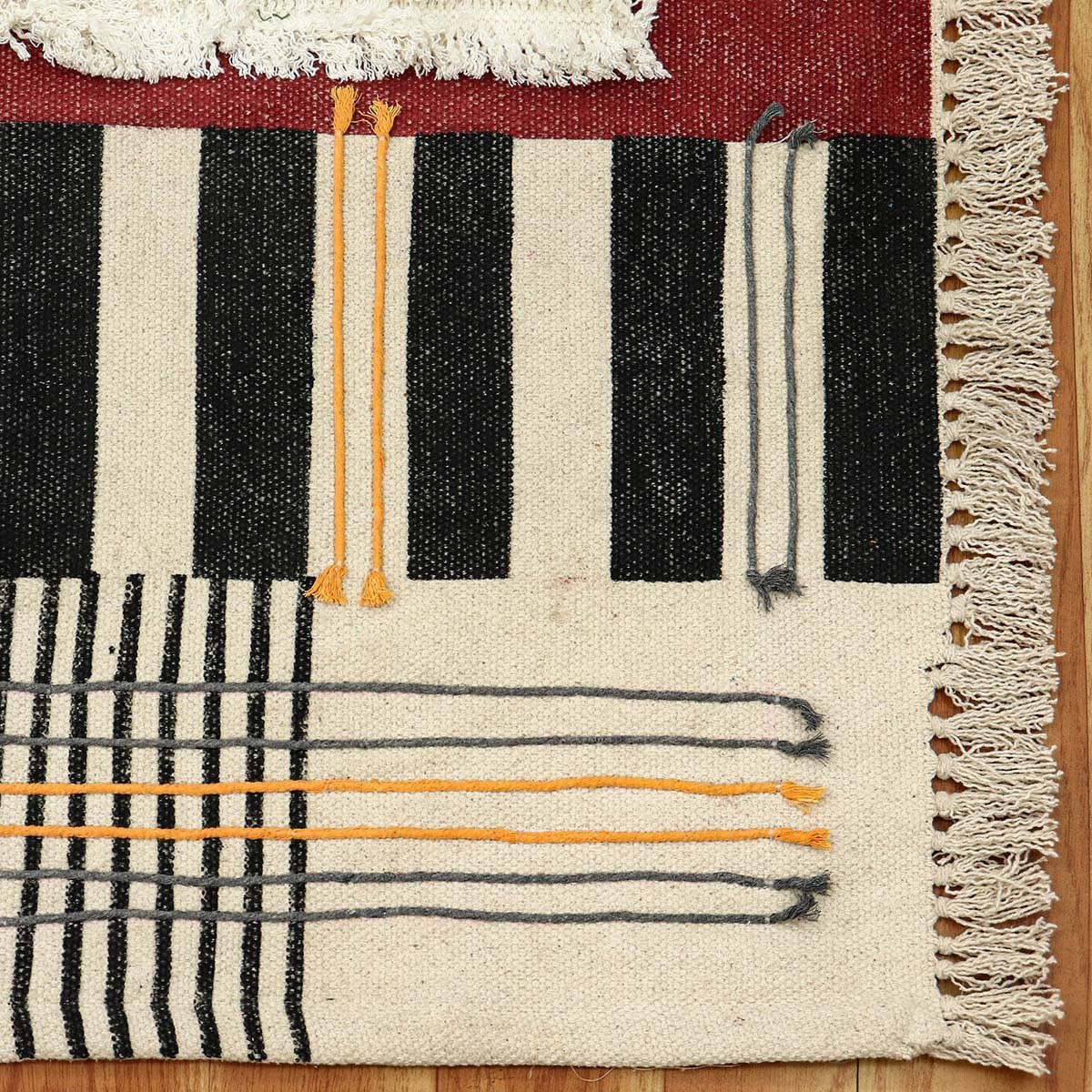 Cotton Handmade Green Block Printed Rugs - Image 6