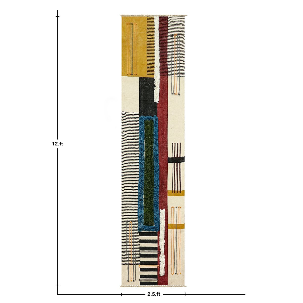 Cotton Handmade Green Block Printed Rugs - Image 8