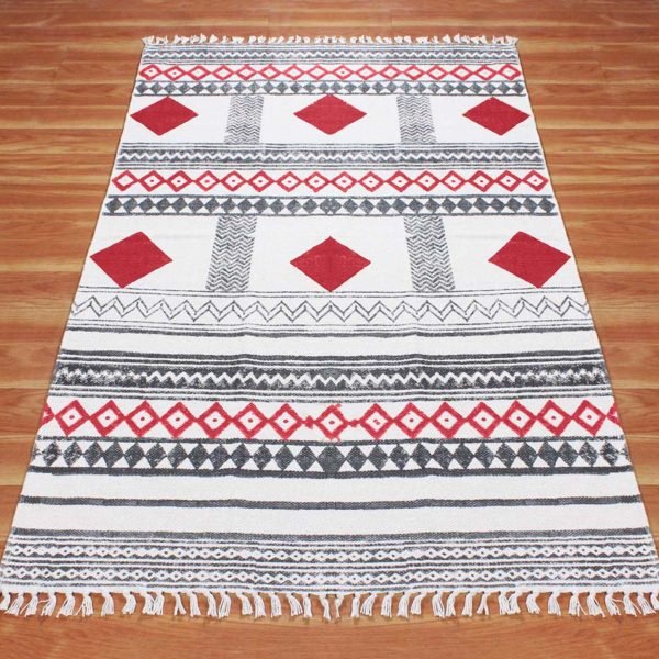 Cotton Hand Block Printing Area Rug - Image 3