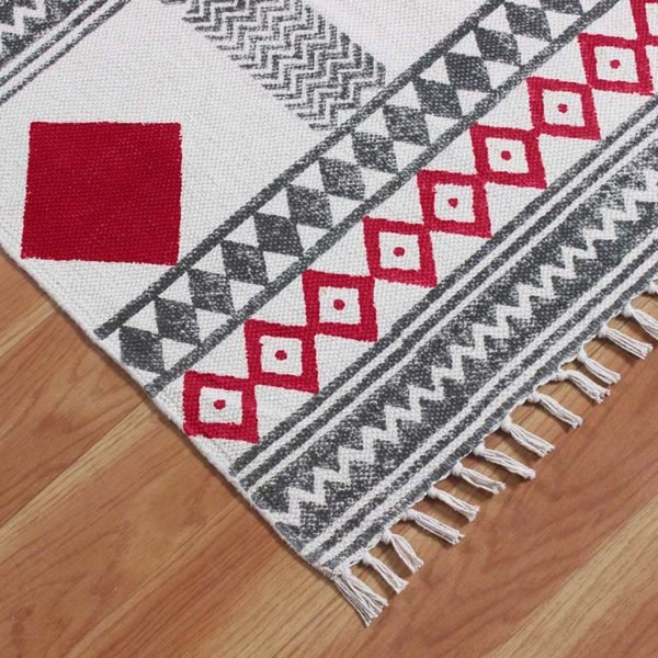 Cotton Hand Block Printing Area Rug - Image 5
