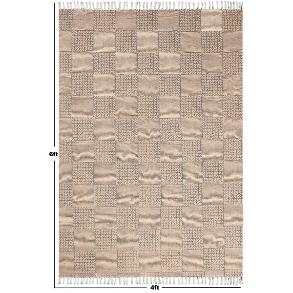 Handmade Block Printed Cotton Area Rug - Image 8