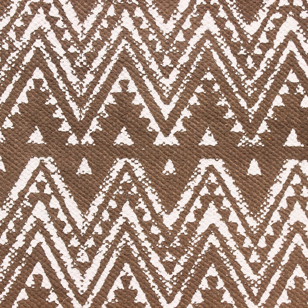 Brown Hand Block printed Cotton Area Rug - Image 6