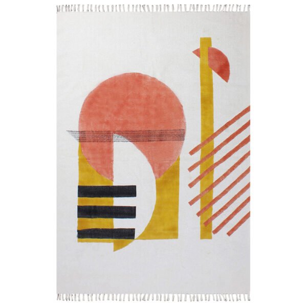 Geometric Handmade Block Printed Cotton Rug