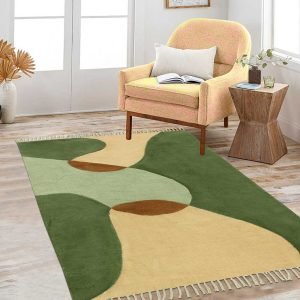 Hand Block Printed Cotton Area Rug