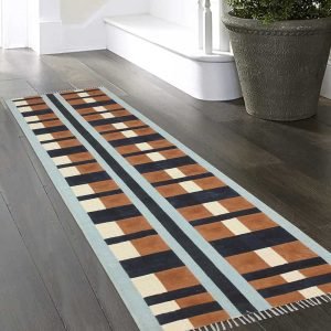 Hand Block Print Black Beautiful Cotton Rug