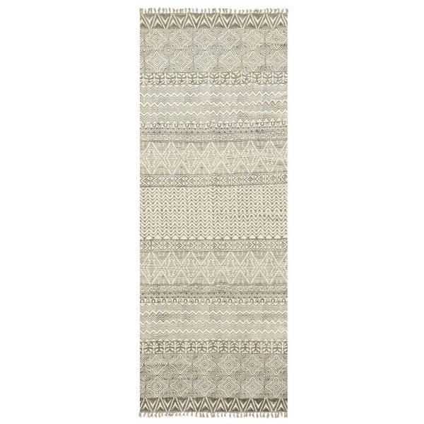 Beige grey bedroom cotton area rug Custom hallway Ecofriendly ar