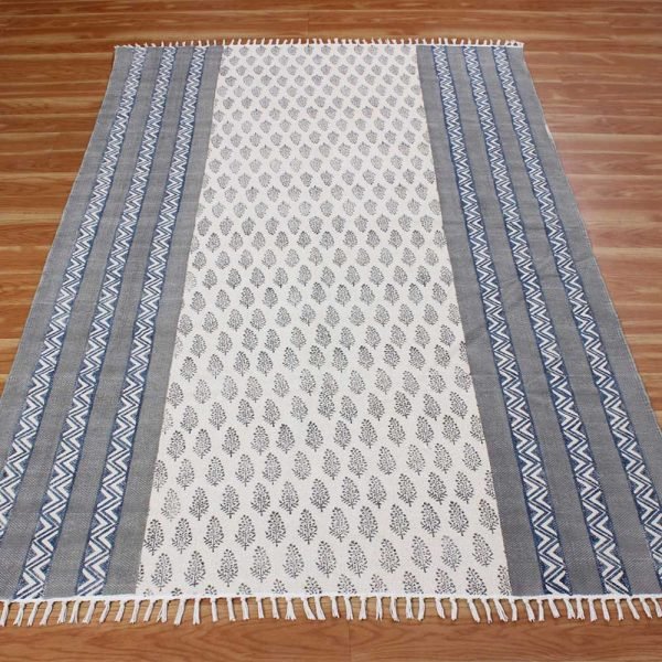 Hand Striped cotton rugs for home decor