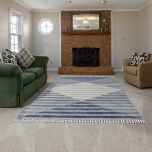 Hand Block Print Blue Carpet Cotton Rug