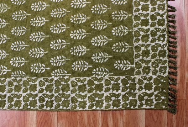 STK 103Indian Cotton Area Rug Handmade Floor Rug Outdoor Patio Rug Living Room Kilim Hand Block Printed Rug 3x5 4x6 5x8 Feet (5)
