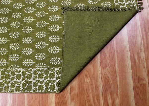 STK 103Indian Cotton Area Rug Handmade Floor Rug Outdoor Patio Rug Living Room Kilim Hand Block Printed Rug 3x5 4x6 5x8 Feet (6)