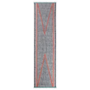 Hand Block Printed Geometric Cotton Rug