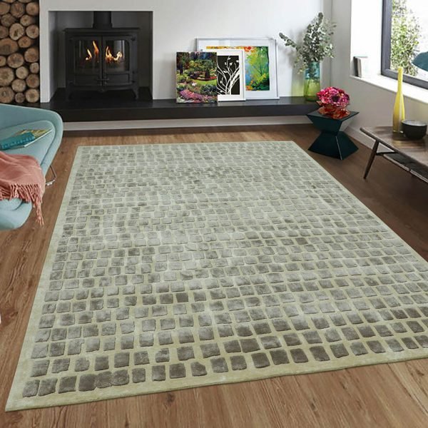 Hand Tufted Silk Abstract Living Room Rug