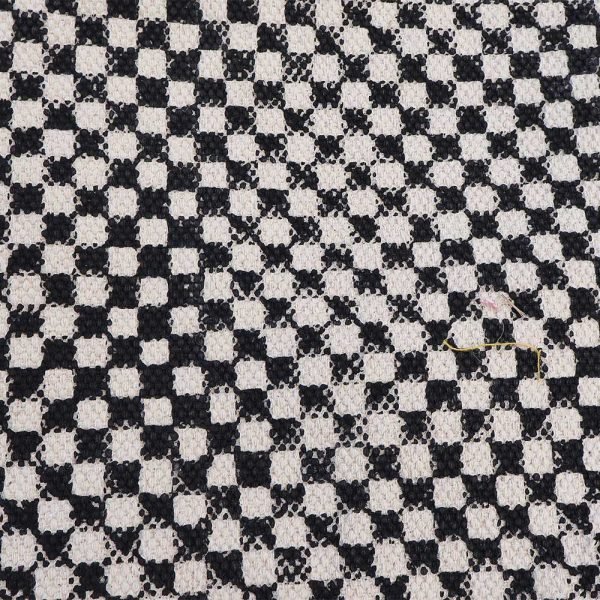 Black Cotton Hand Block Printed Rug - Image 8