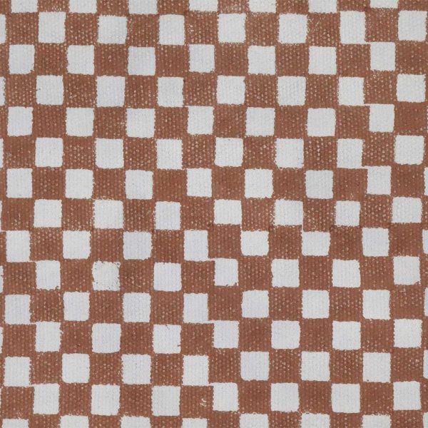 Hand Block Print Cotton Burgundy Rug - Image 8