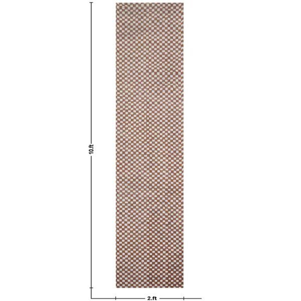 Hand Block Print Cotton Burgundy Rug - Image 9