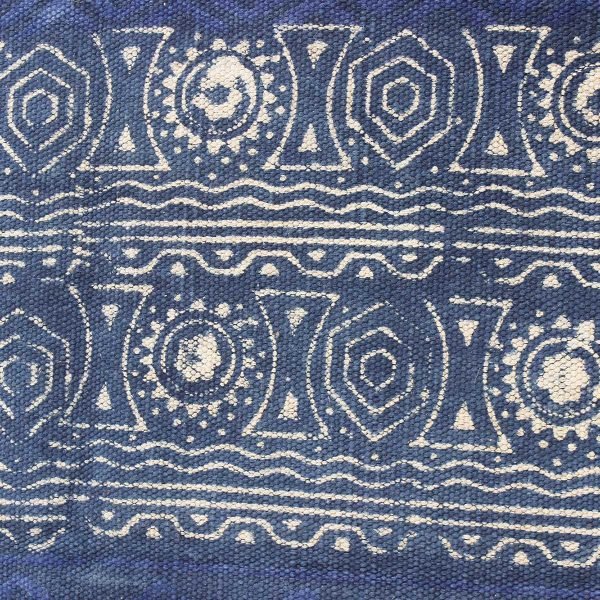 Hand Block Geometric Printed Cotton Dhurrie - Image 7