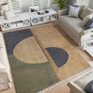 Special Offer On Hand Block Printed Blue Rug