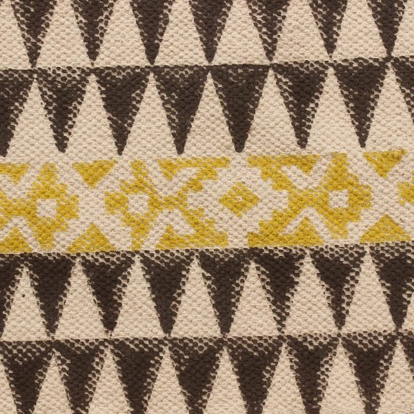 Yellow Cotton Hand Block Printed Beautiful Rug - Image 5