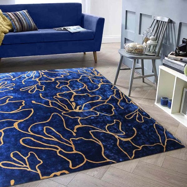 Premium Blue Hand Tufted Silk Rugs