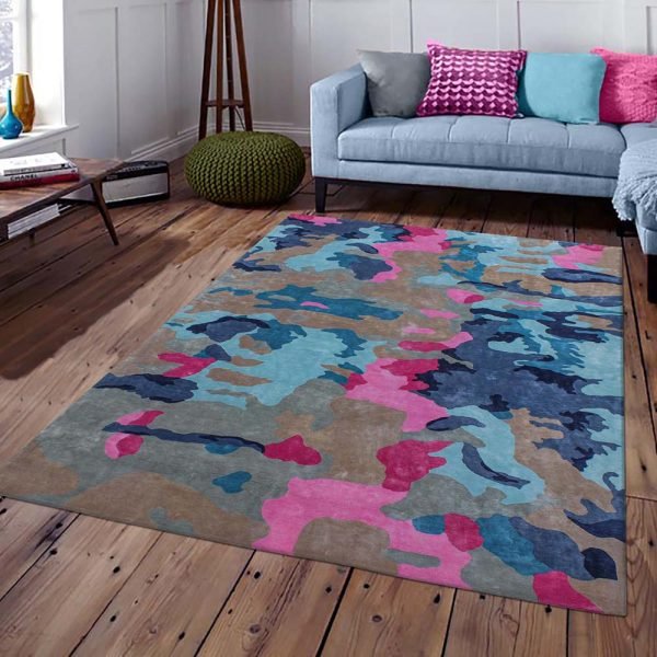 Multicolor Abstract Hand Tufted Wool Rug