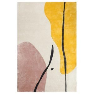 White pink Hand Tufted Wool Living Room Rugs