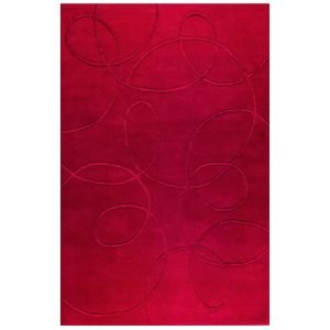 Red Hand Tufted Wool Beautiful Area Rugs