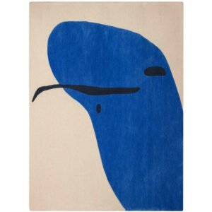 Hand Tufted Wool Beige Blue Area Rugs