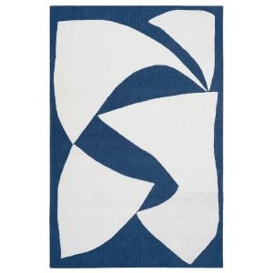 Handmade Wool White Blue Area Rugs