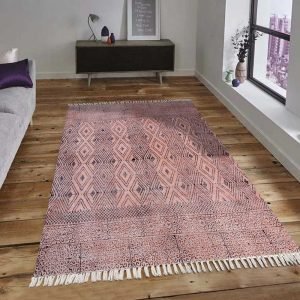 Printed Cotton Rug Farm House Area Dhurrie