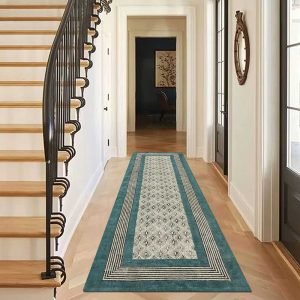 Hand Block Printed Green Outdoor Rug