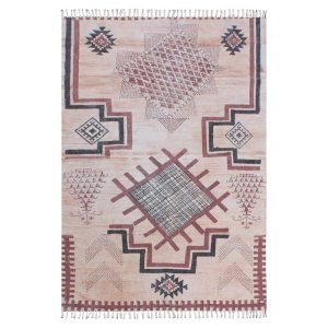 Moroccan Hand Block Printed Cotton Dhurrie