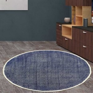 Blue Doormat Hand Block Printed Cotton Hall Area Rug