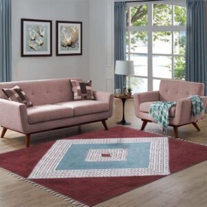 Multicolor Block Printed Living Room Area Rug