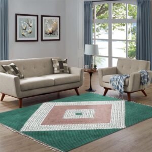 Natural Multicolor Geometric Living Room Rug