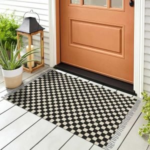 Natural Cotton Hand Block Printed Hallway Rug