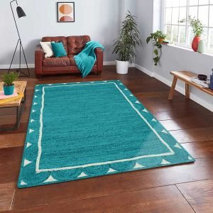 Turquoise Jute Carpet Braided Living Room Hallway Area Rug