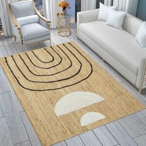 Hand Braided Jute Geometric Living Area Rug