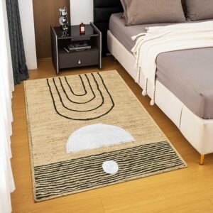 Beige Jute Dhurrie Braided House Warm Rug