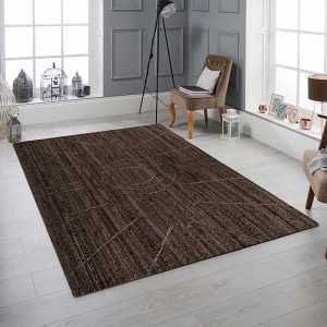 Brown Jute Hand Braided Living Room Area Rug
