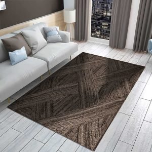 Geometric Black Jute Braided Bedroom Carpet