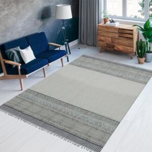 Hand Block Printed Blue Living Room Rug